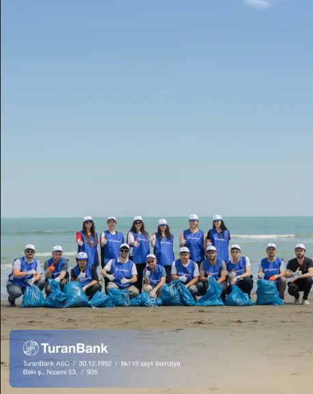 "TuranBank" nazirliklə birgə Xəzər sahilində təmizlik aksiyası keçirib - FOTO